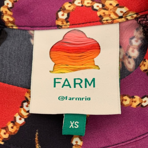 Farm Rio Shiny Chita Long Sleeve Satin Mini Dress Size XS - Picture 14 of 16